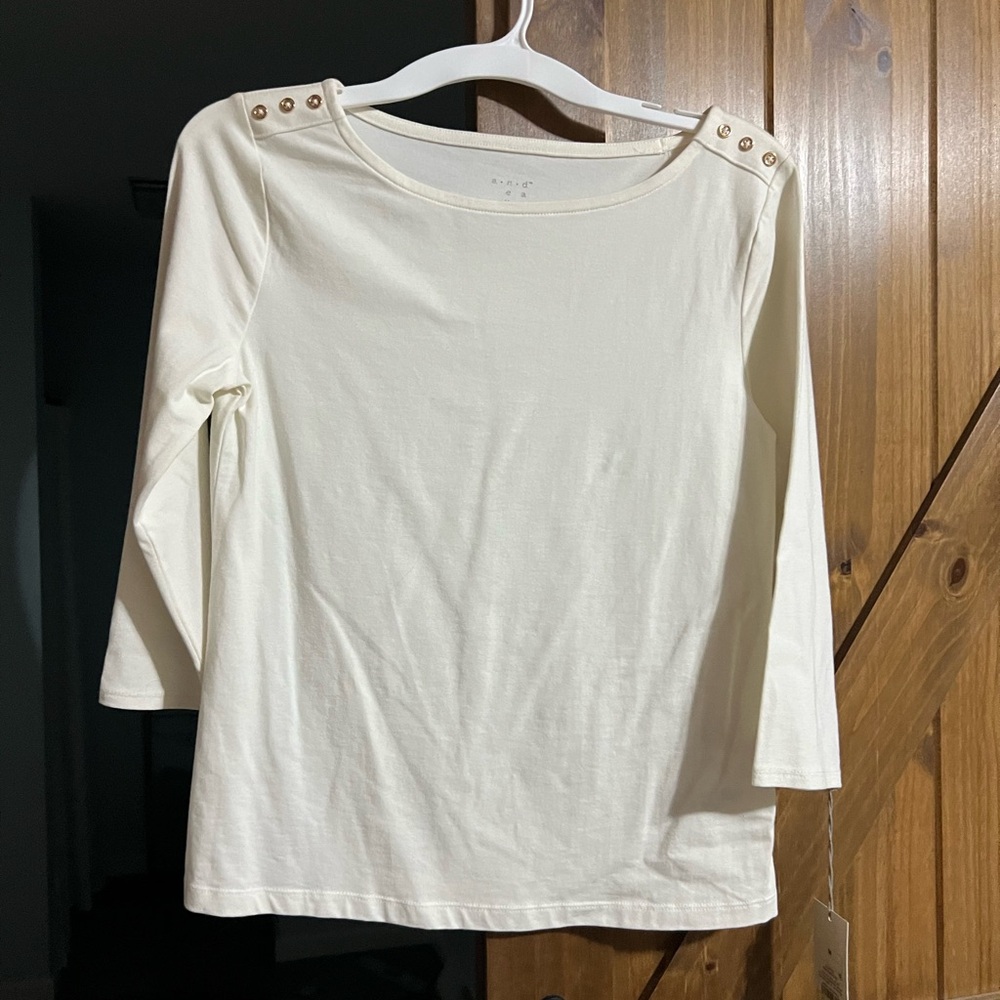 NWT CREAM SHIRT MEDIUM